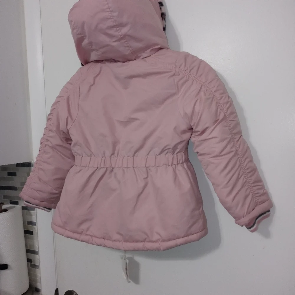 Jessica Simpson Girls Full Zip Pink Faux fur lined Hooded Jacket W Pockets NEW